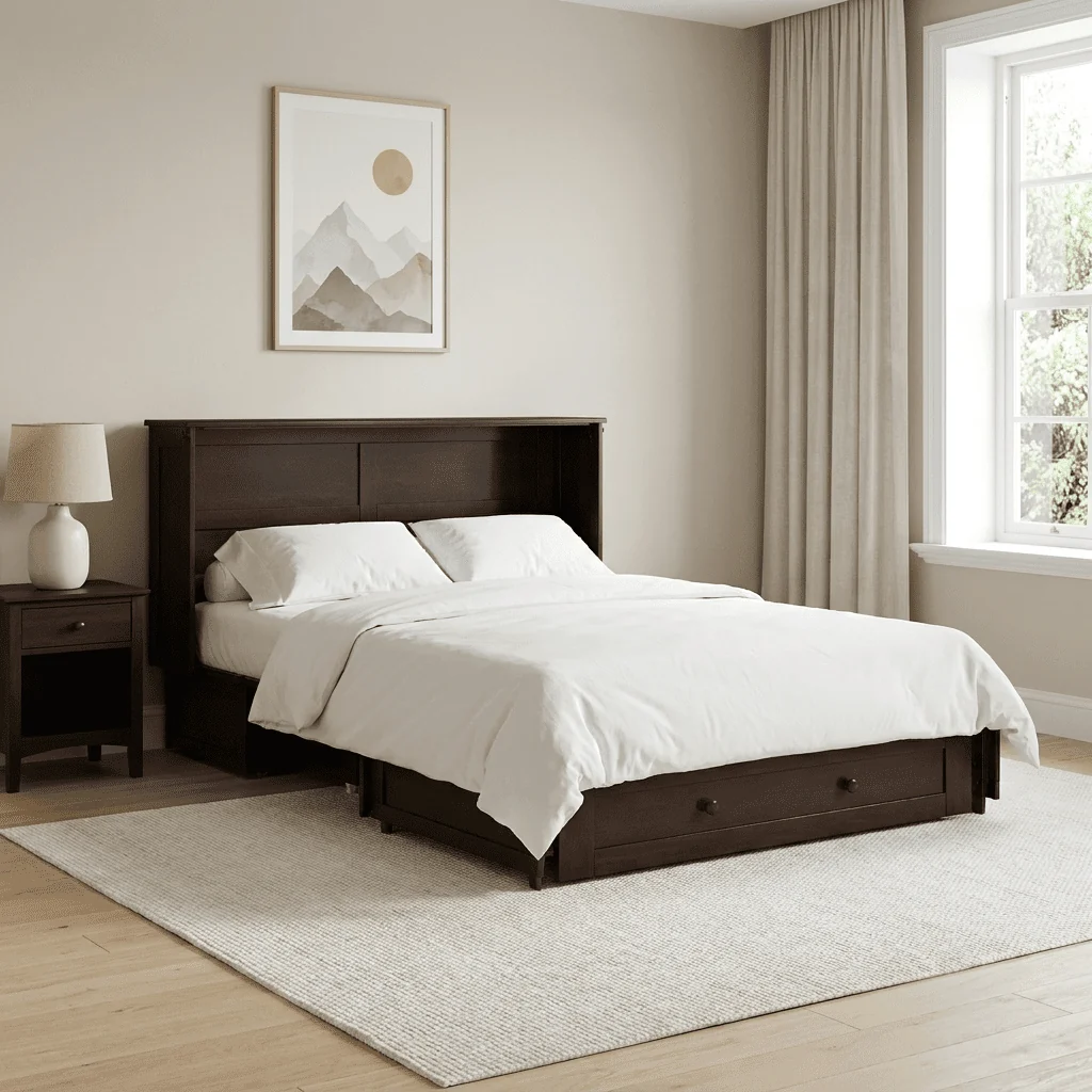 Night and Day Furniture Clover Queen Murphy Cabinet Bed Complete - Image 31