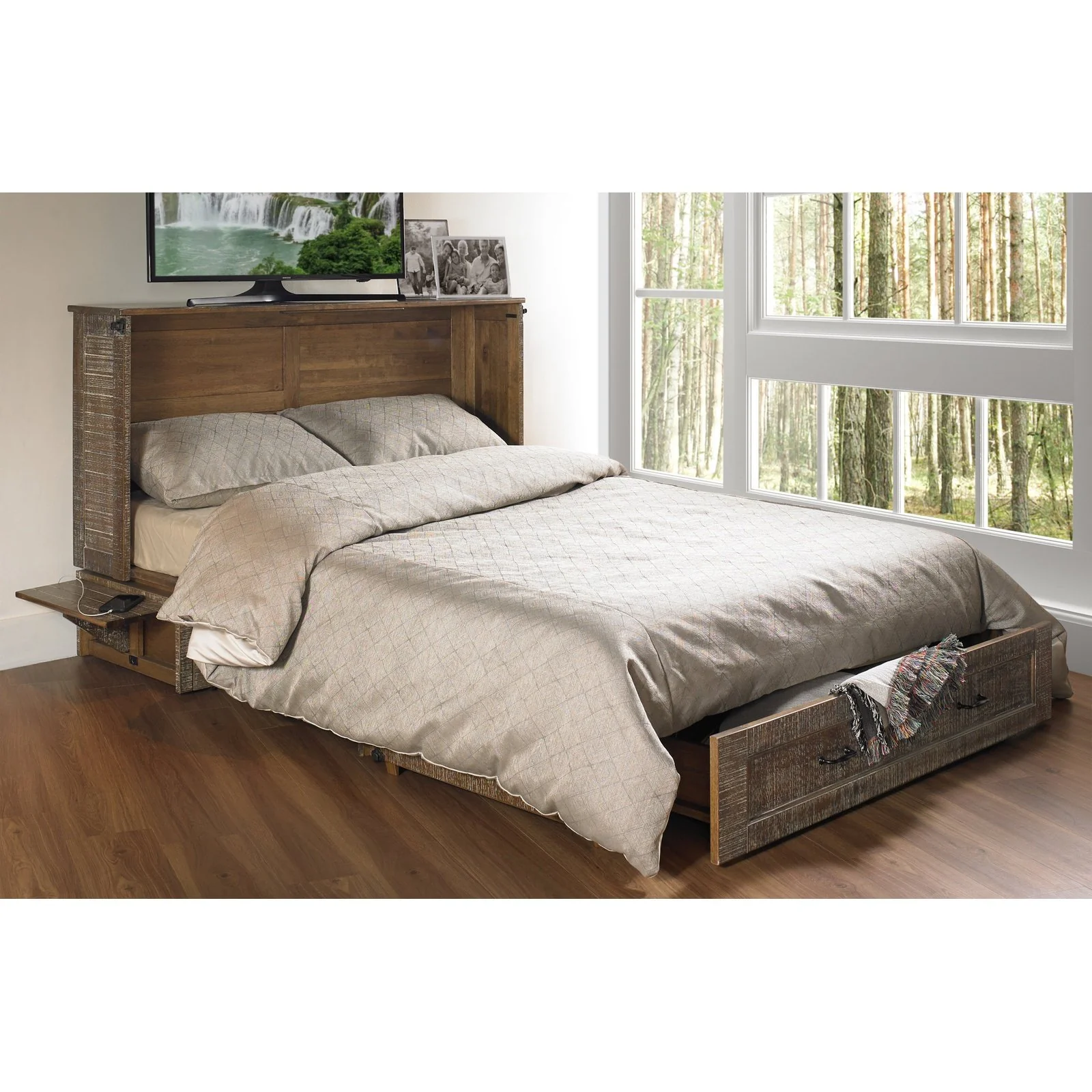 Night and Day Furniture Poppy Queen Murphy Cabinet Bed Complete - Image 12