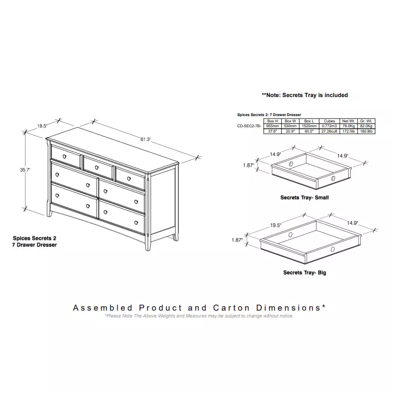 Night and Day Furniture Secrets 7 Drawer Dresser - Image 8