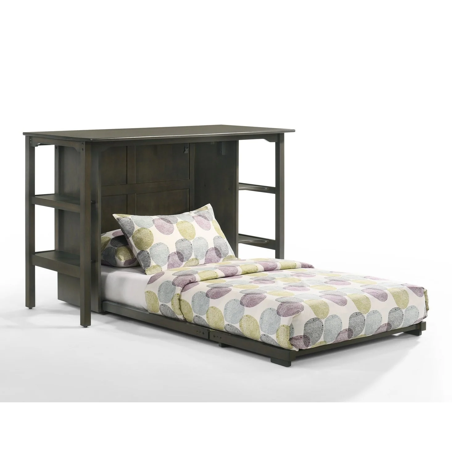 Night and Day Furniture Siesta Desk Twin Murphy Cabinet Bed Complete - Image 18