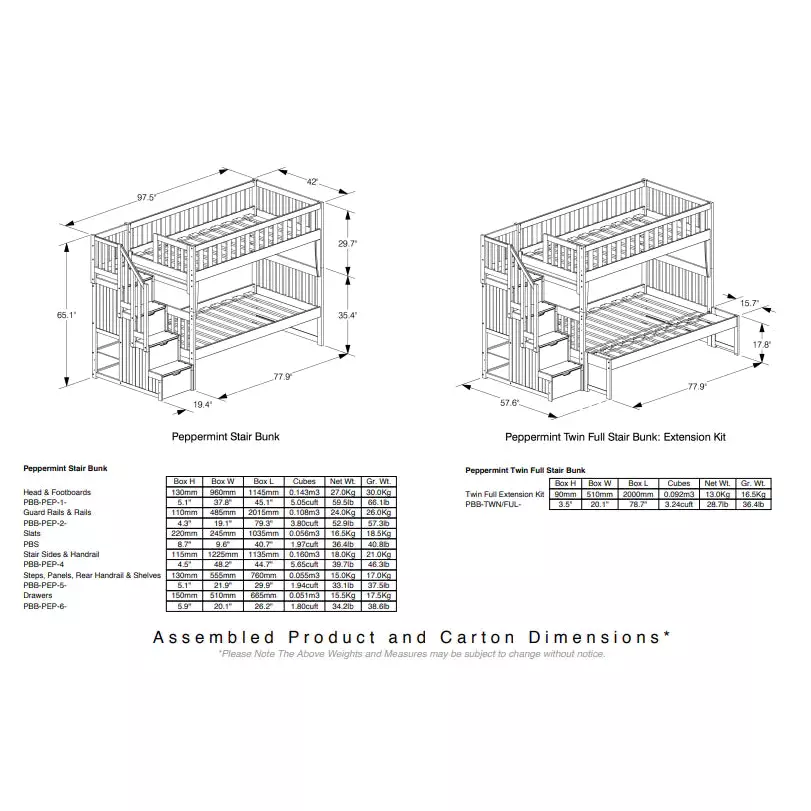 Night and Day Furniture Spices Peppermint Twin/Full Staircase Bunk Bed - Image 12