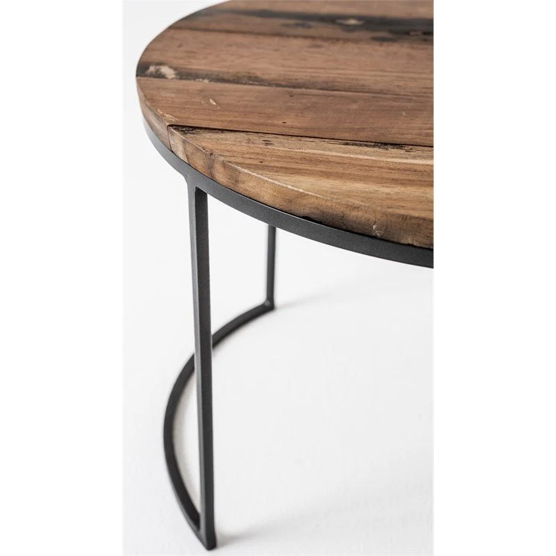 NovaSolo Barca Nesting Coffee Table Set Natural Boat Wood IMV 28021 L-S - Image 9