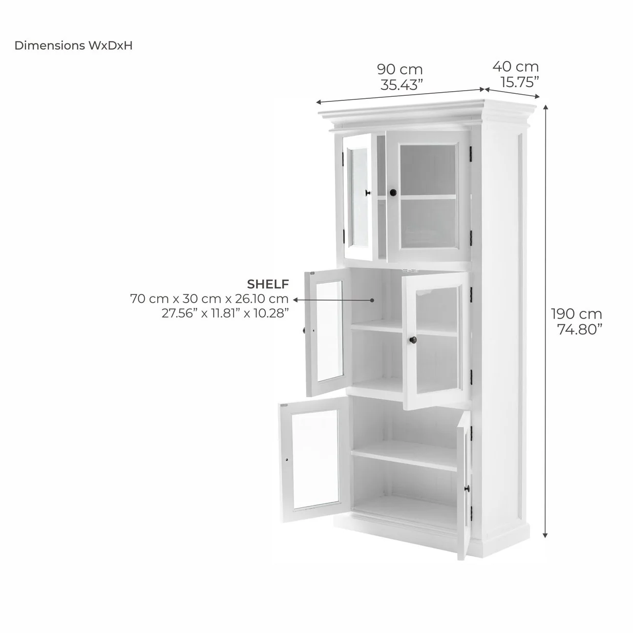 NovaSolo Halifax 3 Level Pantry Storage Cabinet White CA610 - Image 19