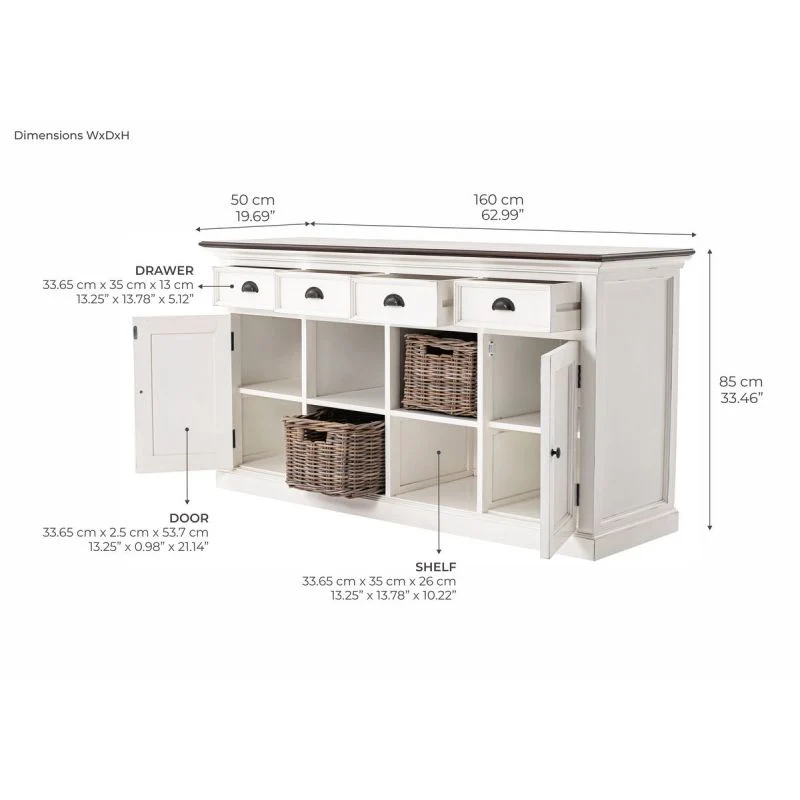 NovaSolo Halifax Accent Buffet with 4 Baskets Two-tone B189TWD - Image 10