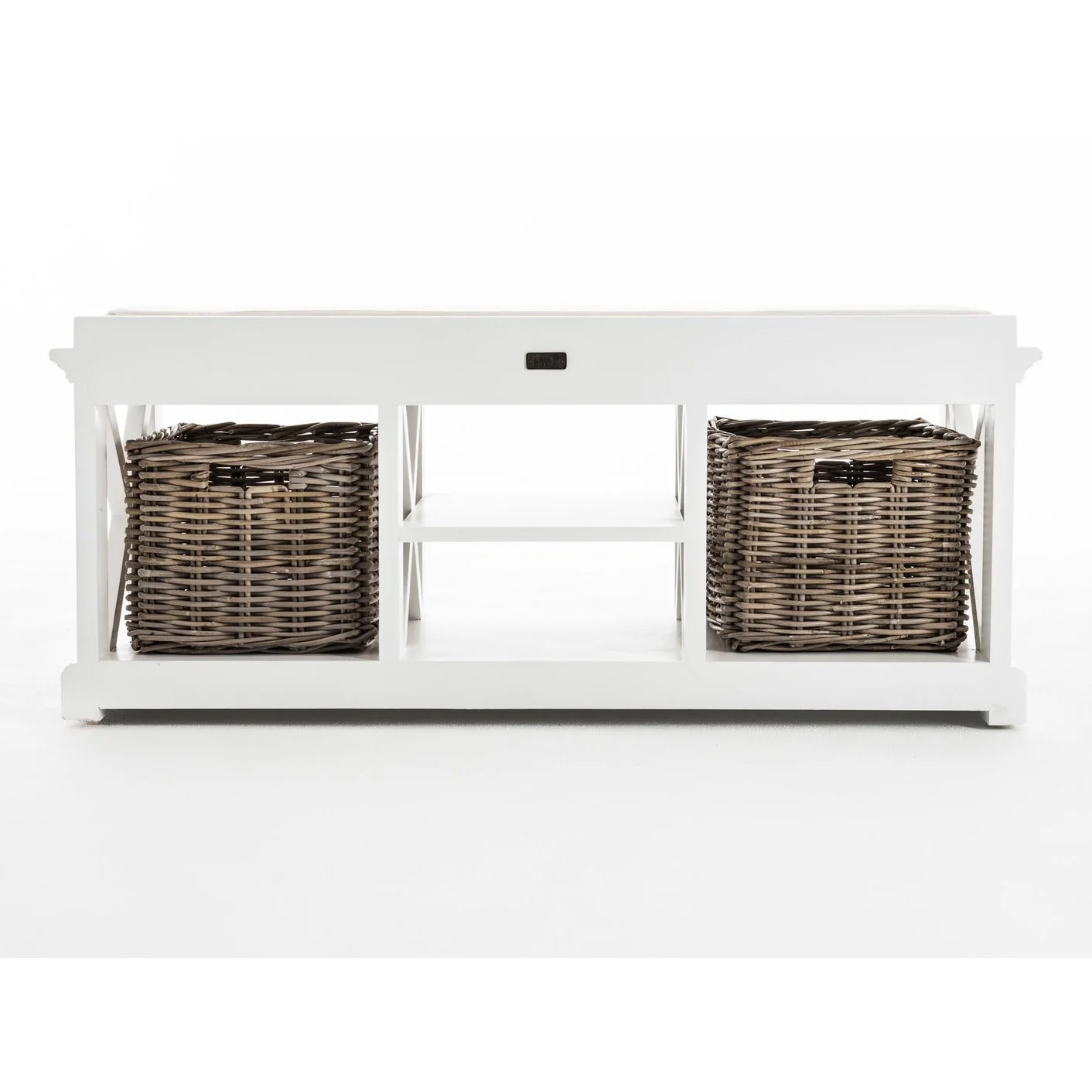 NovaSolo Halifax Bench & Basket Set White BE001 - Image 4