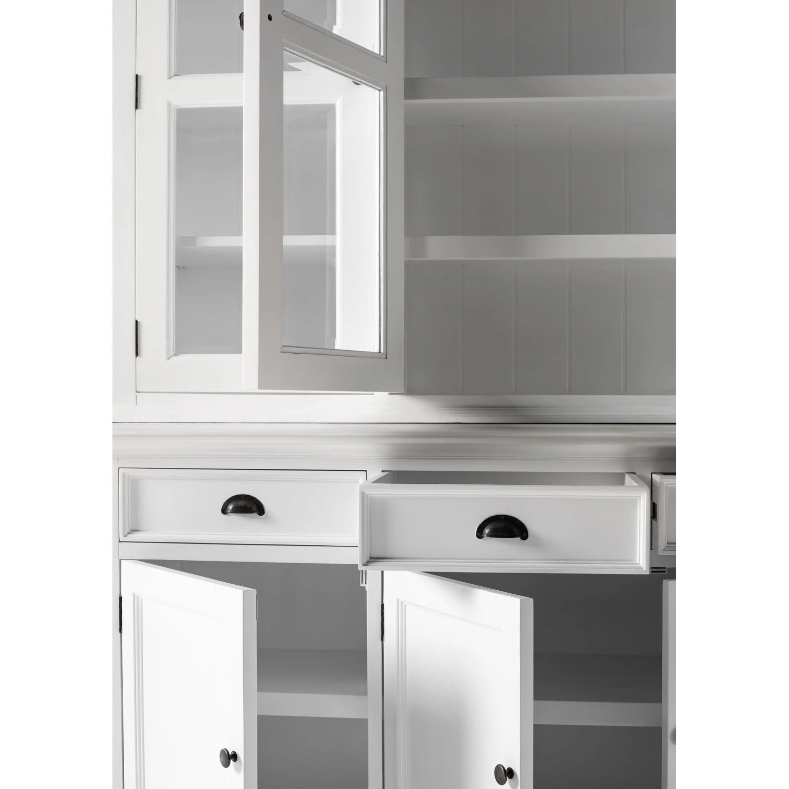 NovaSolo Halifax Buffet Hutch Unit with 4 Glass Doors in Classic White BCA610 - Image 44