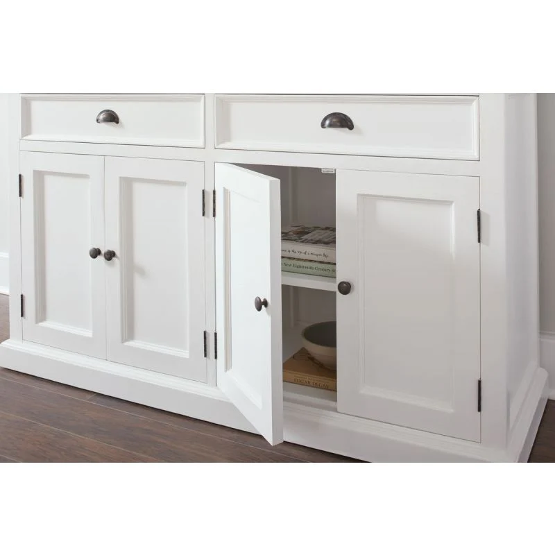 NovaSolo Halifax Buffet Hutch Unit with 8 Shelves White BCA609 - Image 3