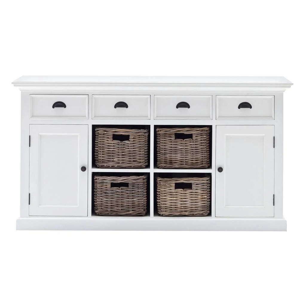 NovaSolo Halifax Buffet with 4 Baskets White B189 - Image 2