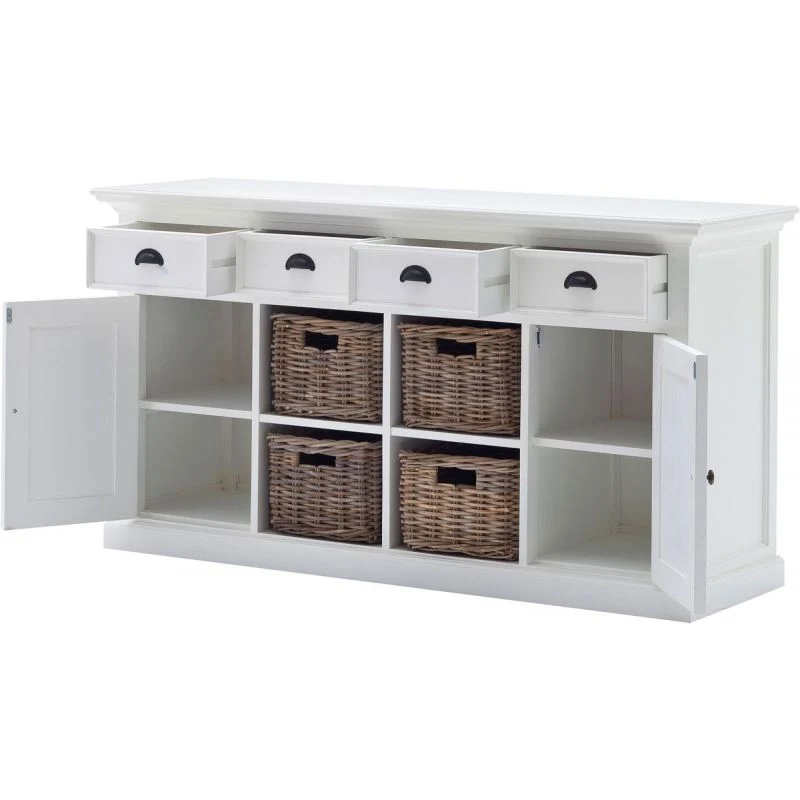 NovaSolo Halifax Buffet with 4 Baskets White B189 - Image 3