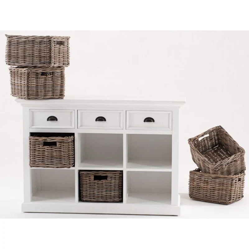 NovaSolo Halifax Buffet with 6 Baskets White B128 - Image 6