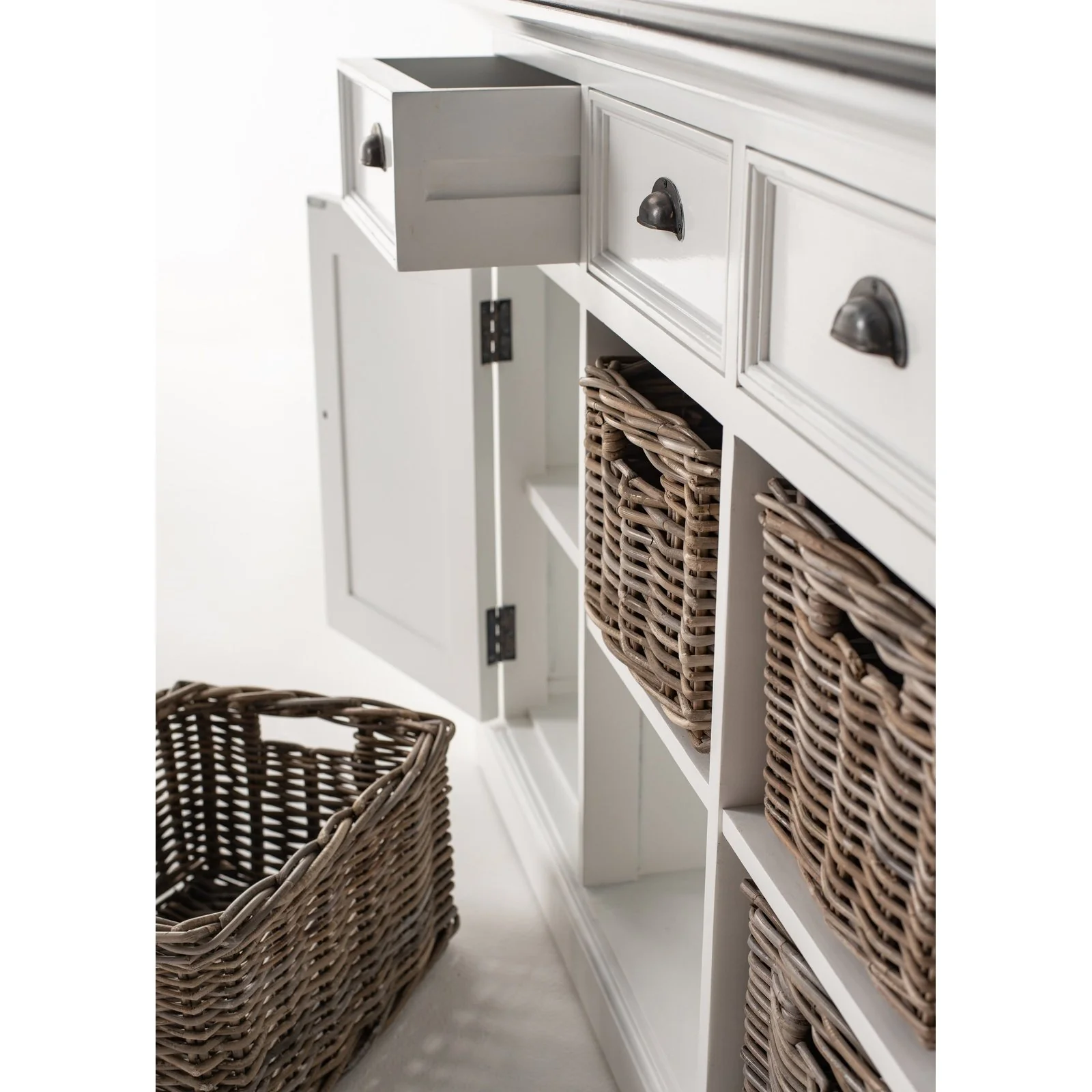 NovaSolo Halifax Contrast Buffet with 4 Baskets In Classic White & Black B189CT - Image 10