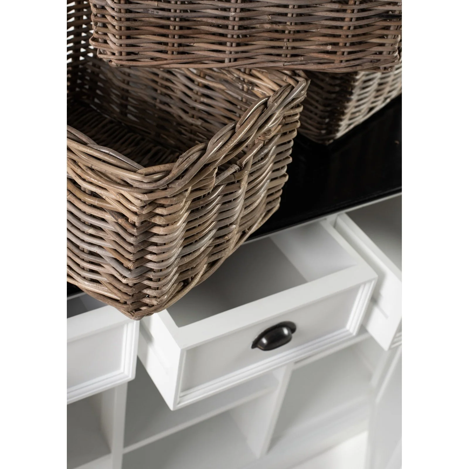 NovaSolo Halifax Contrast Buffet with 4 Baskets In Classic White & Black B189CT - Image 13