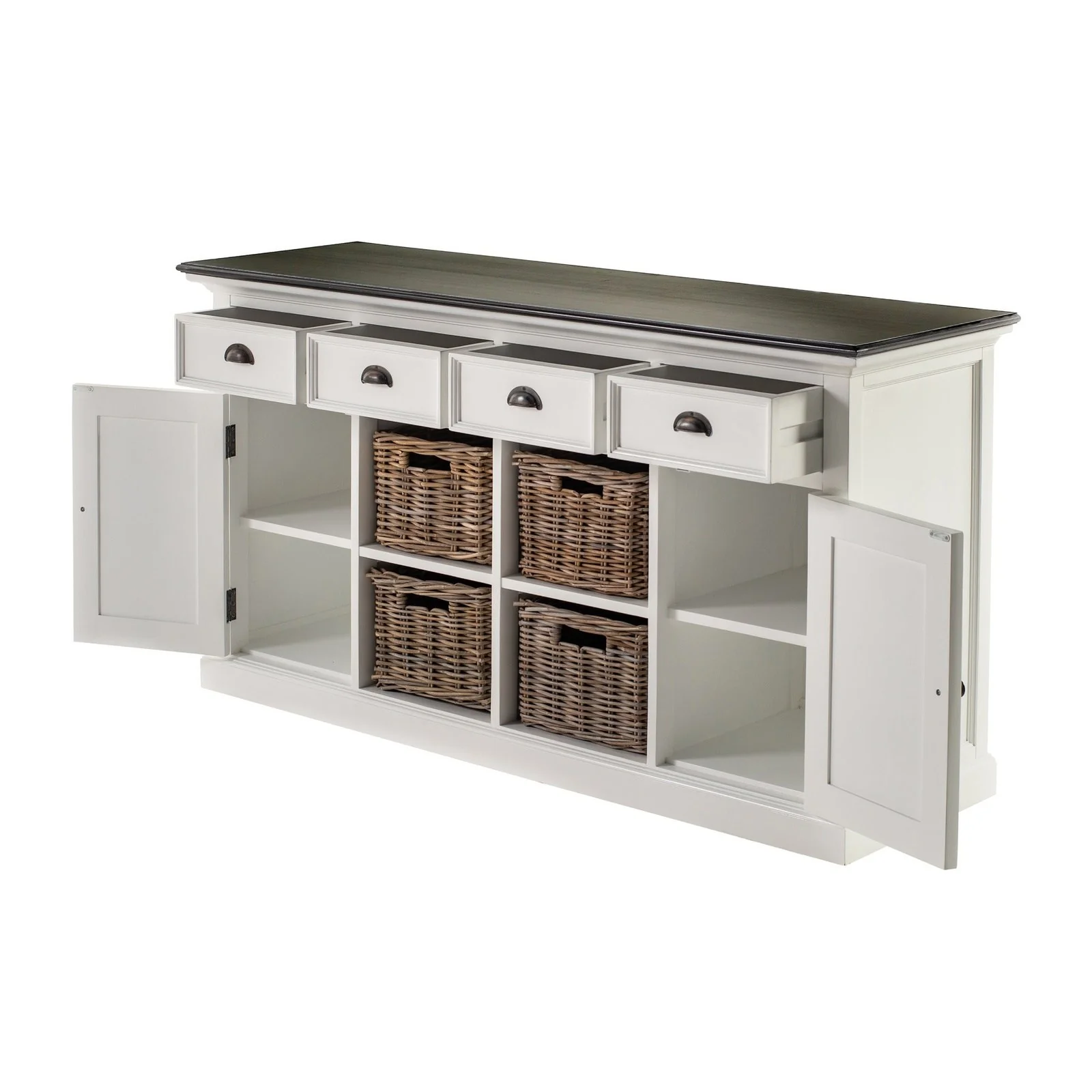 NovaSolo Halifax Contrast Buffet with 4 Baskets In Classic White & Black B189CT - Image 3