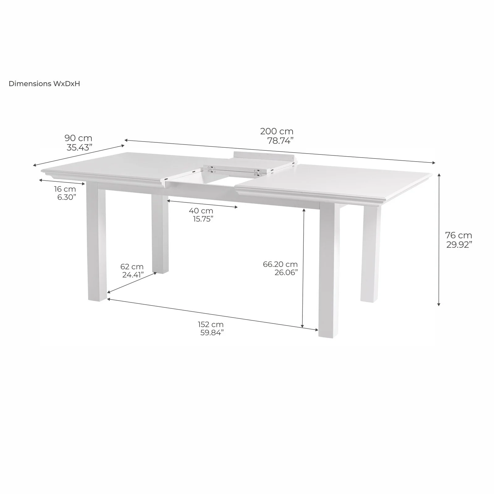 NovaSolo Halifax Dining Extension Table White T766 - Image 15