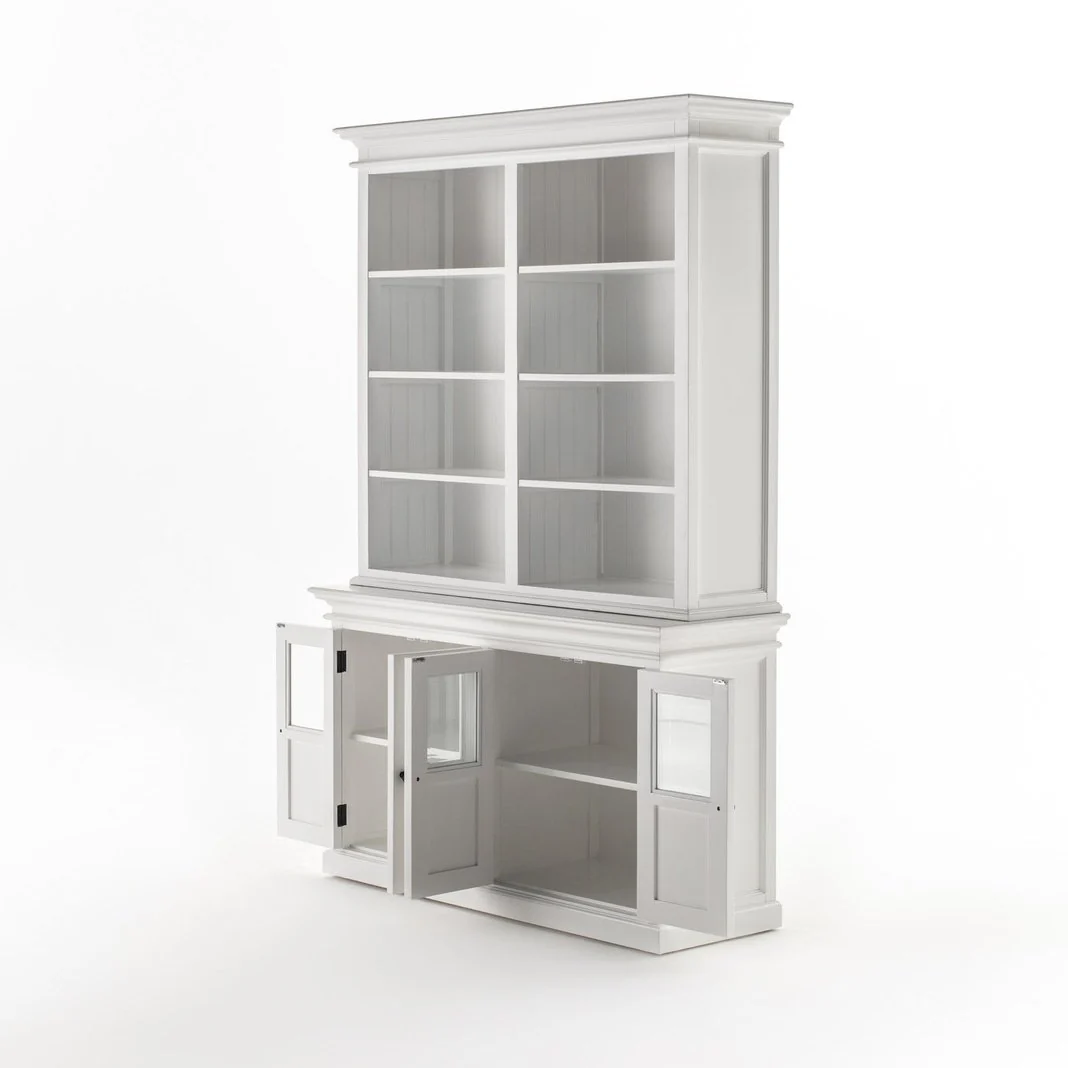 NovaSolo Halifax Hutch Unit with 4 Glass Doors in Classic White BCA612 - Image 22