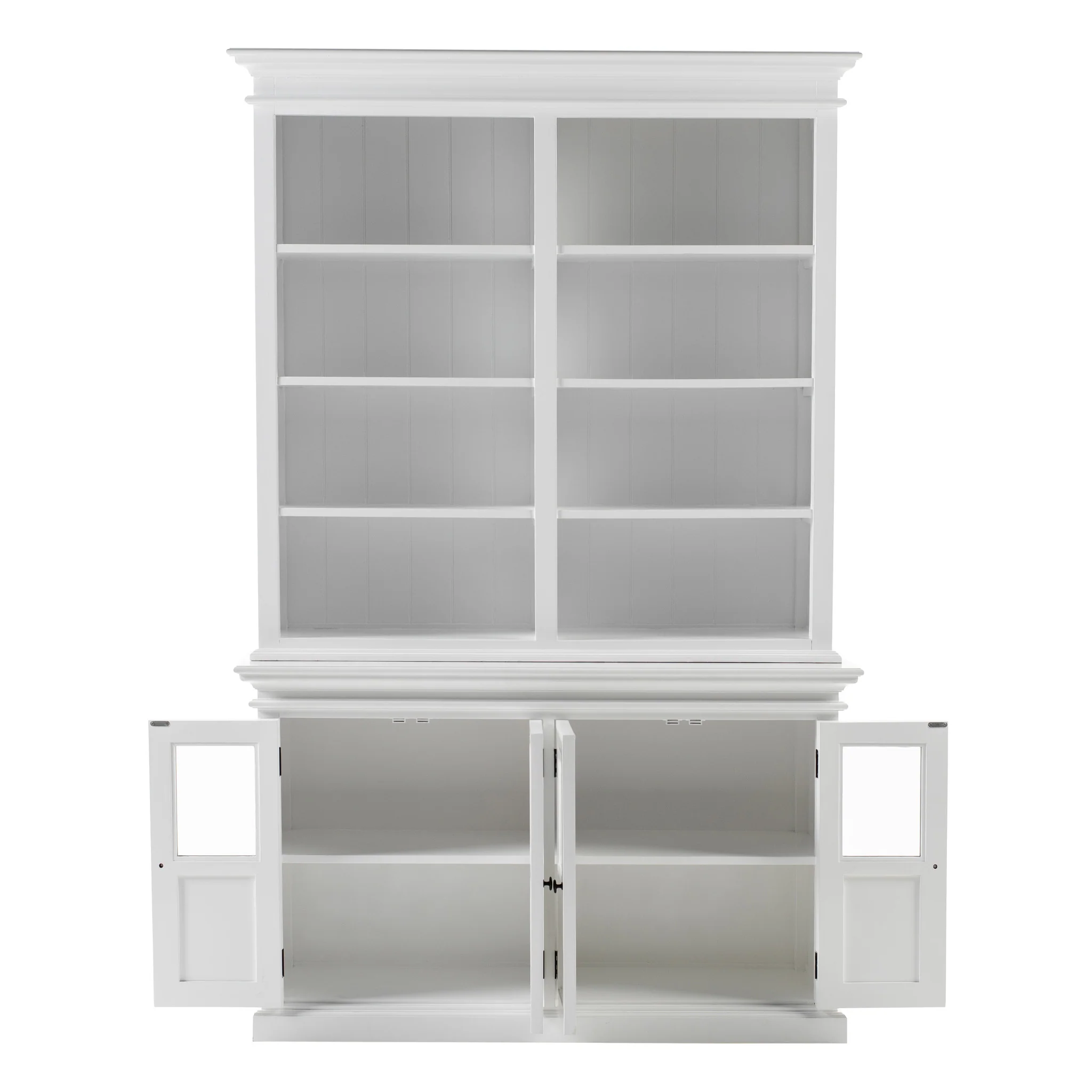 NovaSolo Halifax Hutch Unit with 4 Glass Doors in Classic White BCA612 - Image 3
