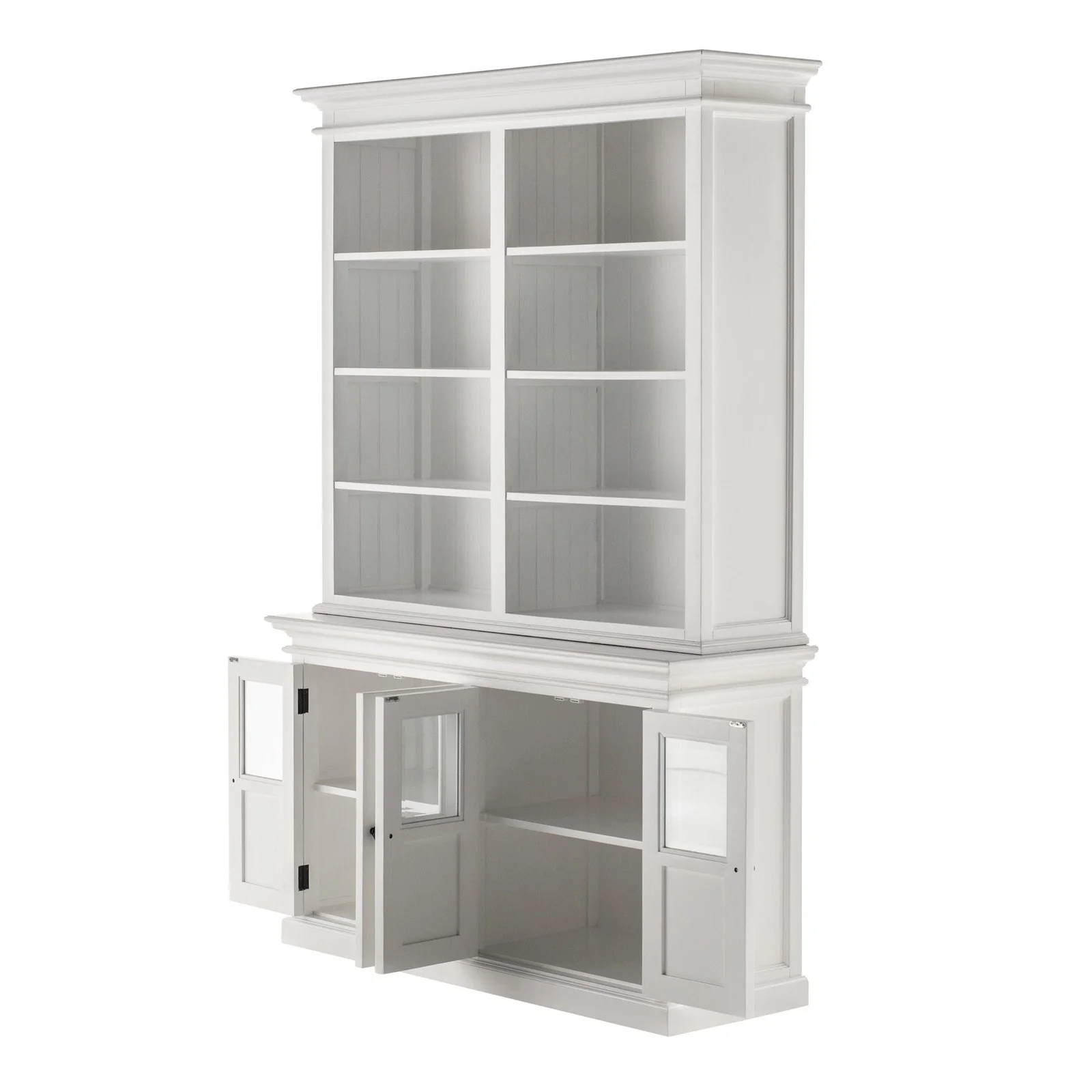 NovaSolo Halifax Hutch Unit with 4 Glass Doors in Classic White BCA612 - Image 4