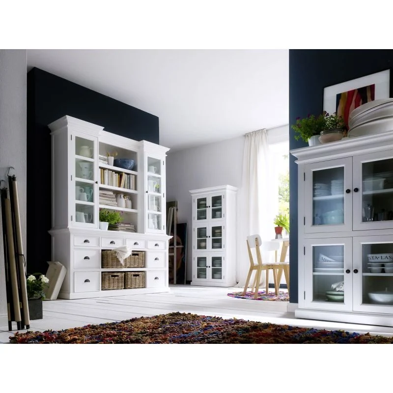 NovaSolo Halifax Library Hutch with Basket Set White BCA600 - Image 10