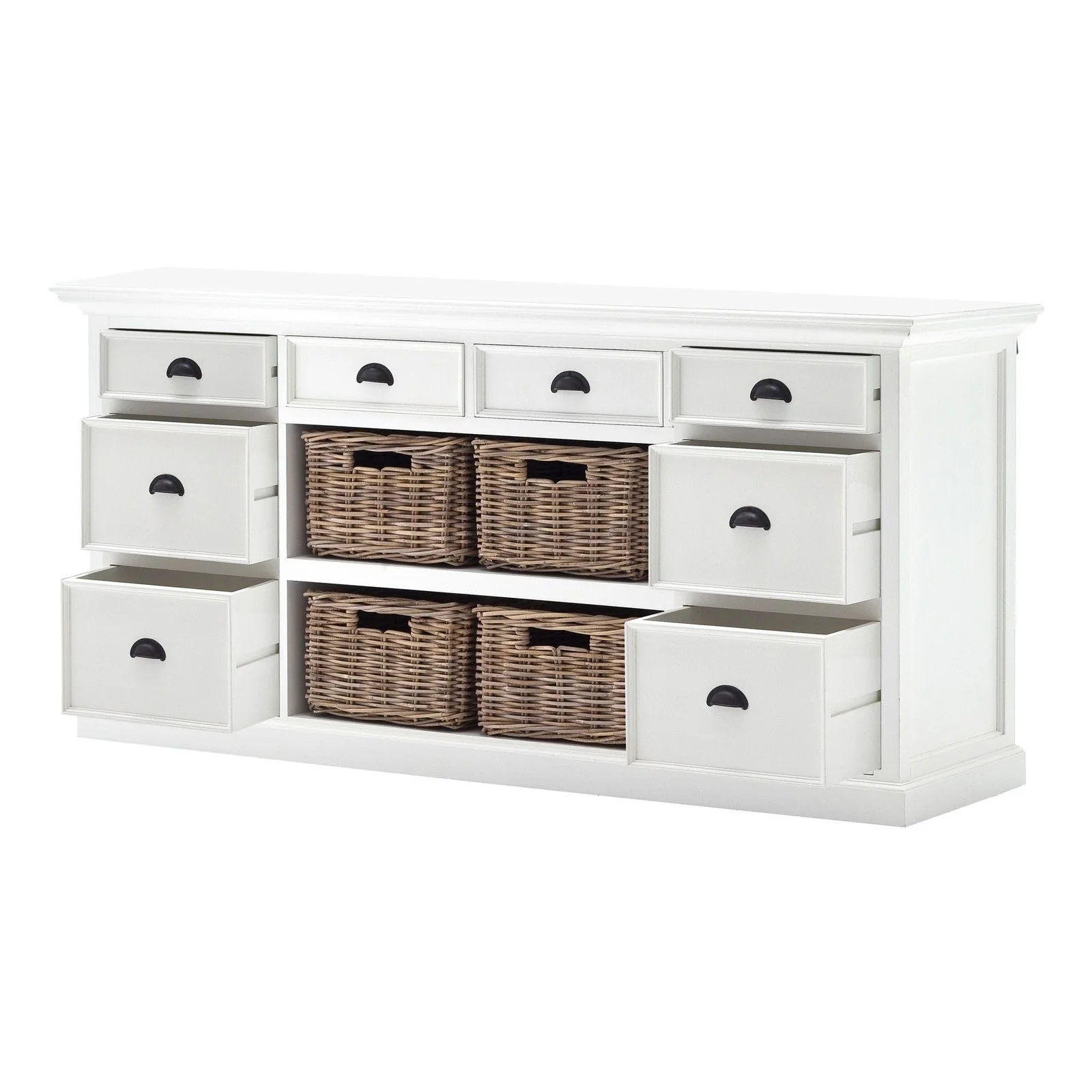 NovaSolo Halifax Library Hutch with Basket Set White BCA600 - Image 15