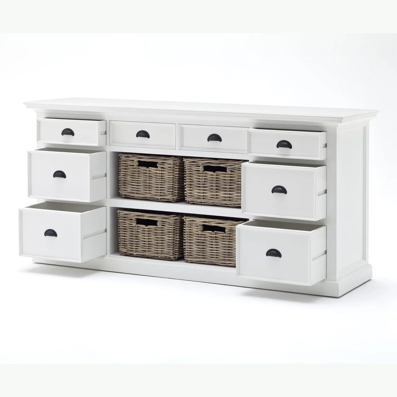NovaSolo Halifax Library Hutch with Basket Set White BCA600 - Image 16