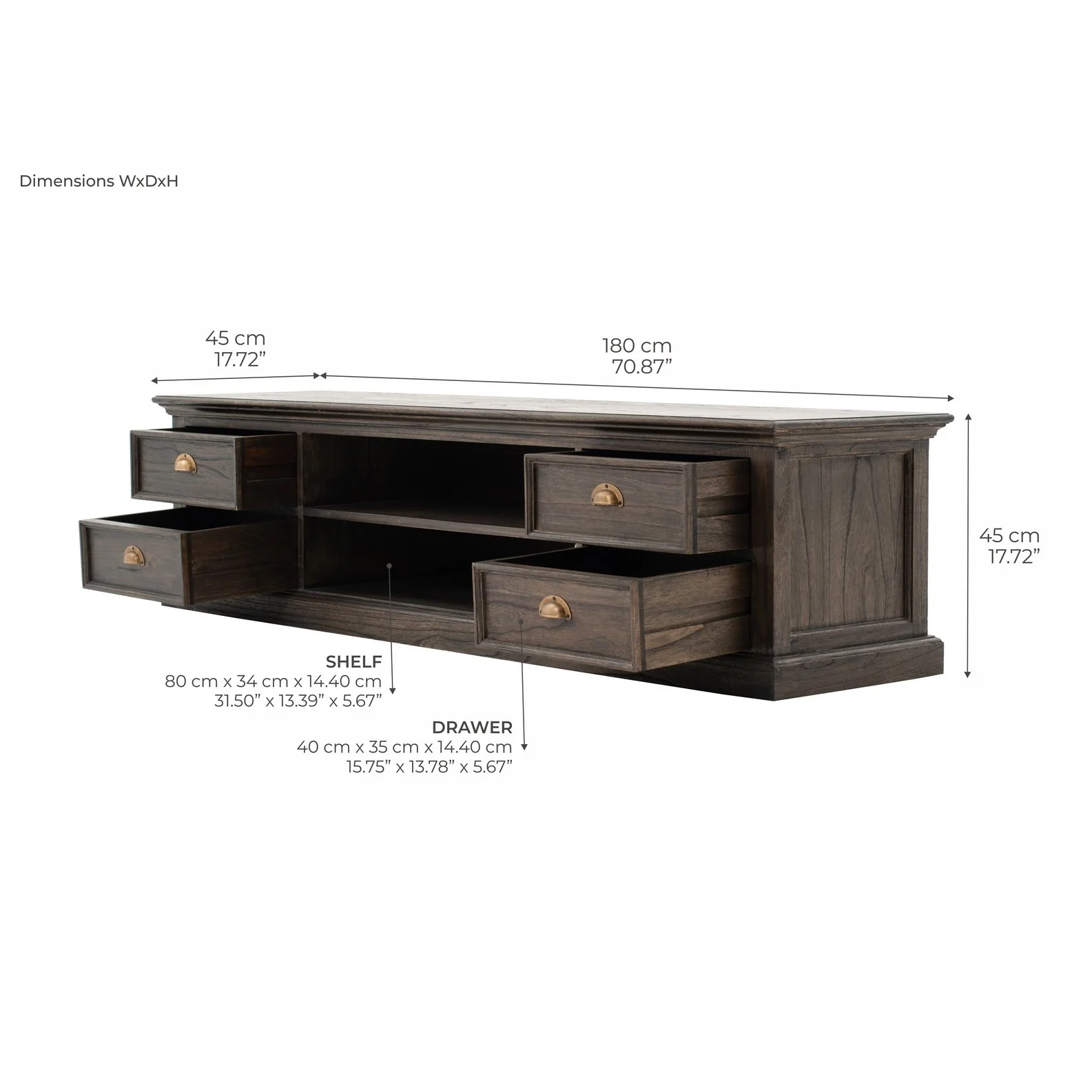 NovaSolo Halifax Mindi Large Entertainment Center with 4 drawers Black Wash CA631BW - Image 13