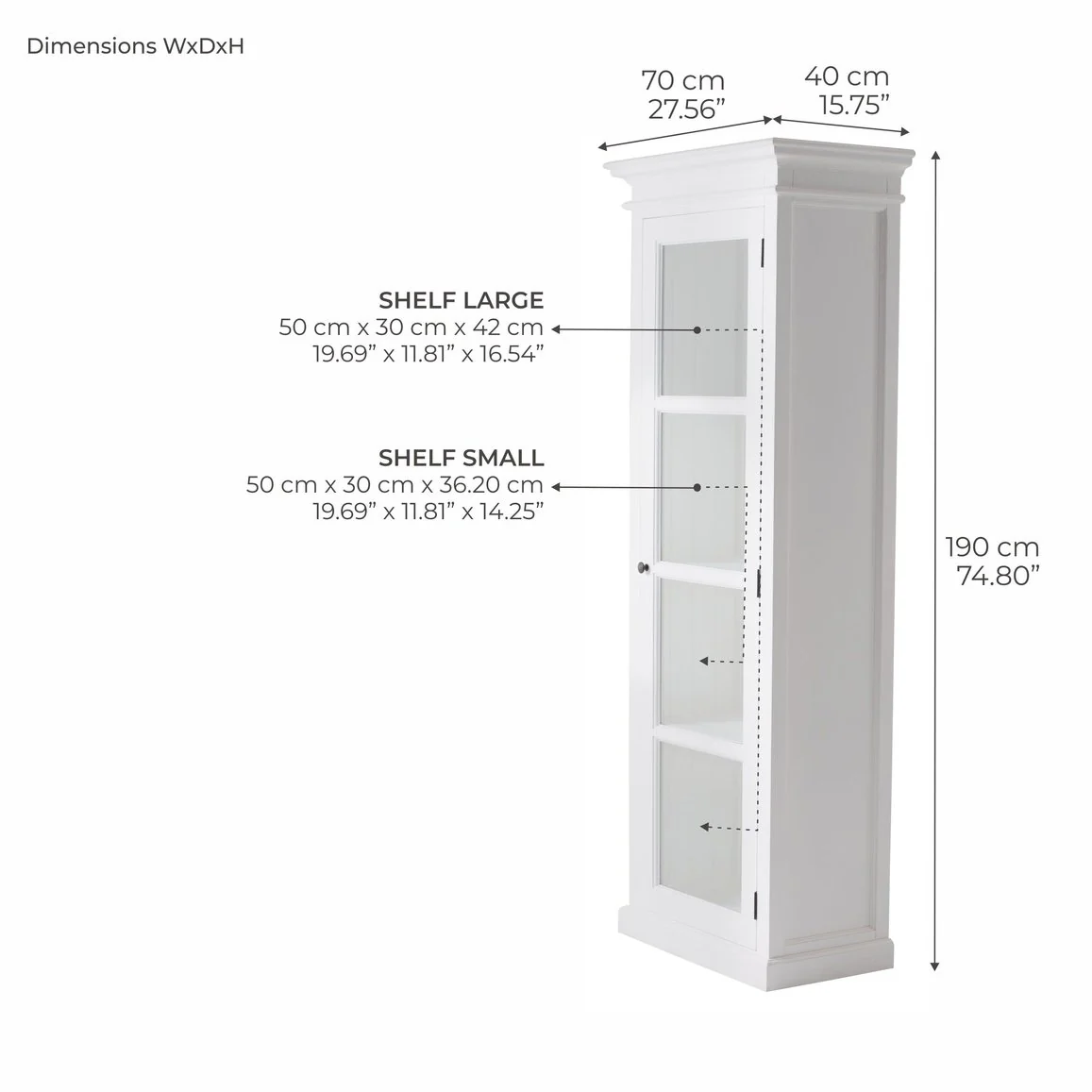 NovaSolo Halifax Single Vitrine White CA602 - Image 7