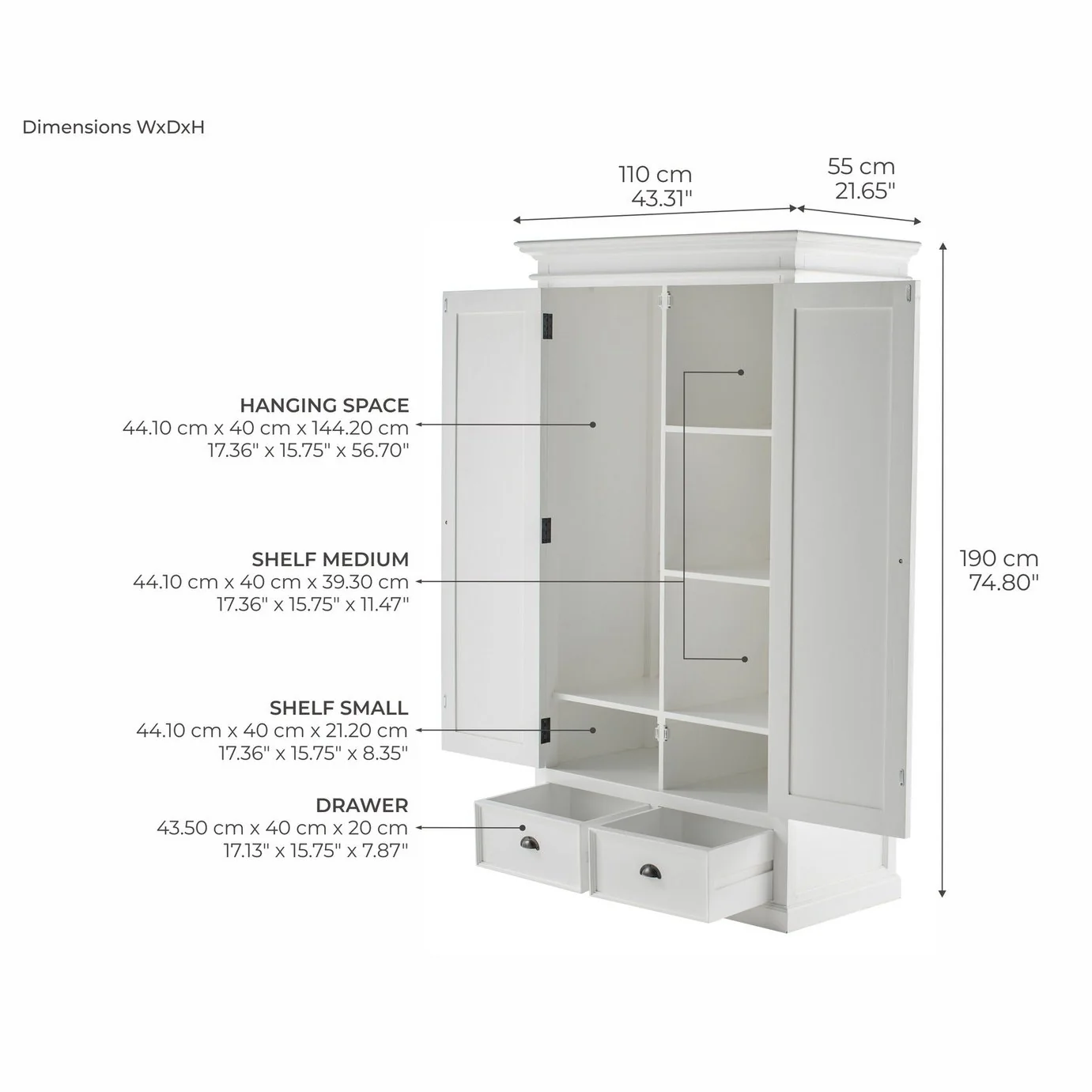 NovaSolo Halifax Wardrobe in Classic White W002 - Image 21