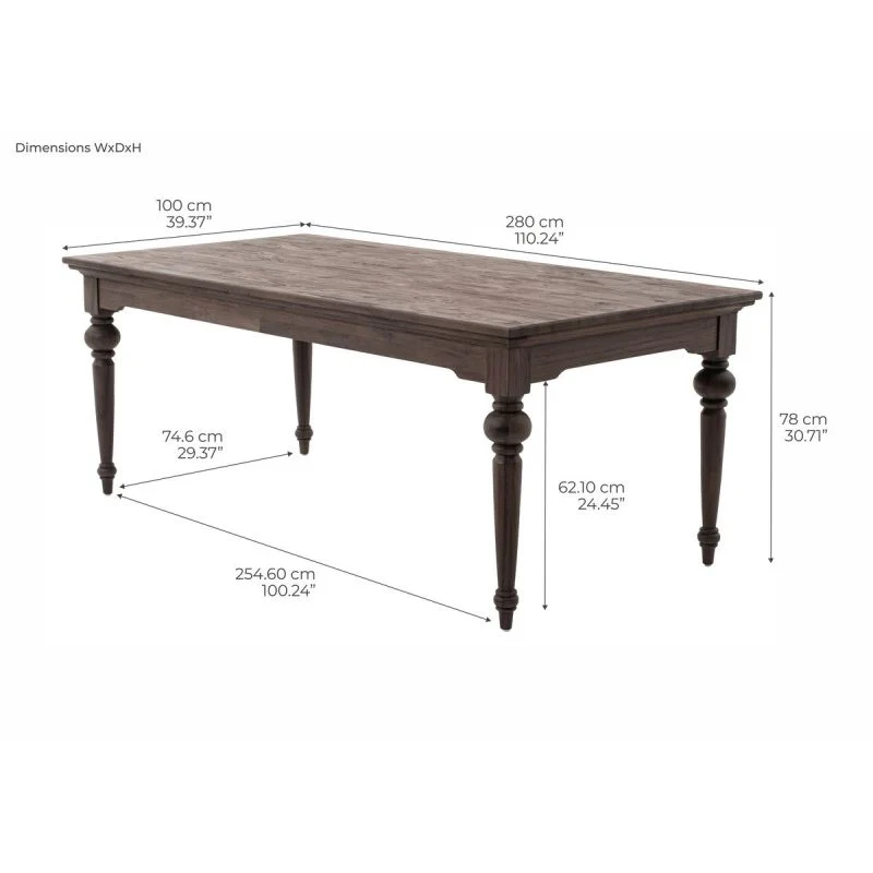 NovaSolo Hygge Dining table 110" Vintage Teak T909TK - Image 4