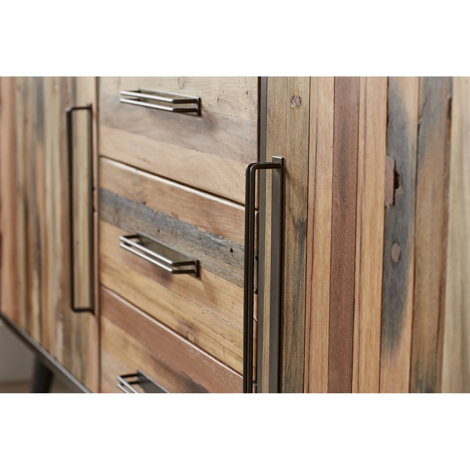 NovaSolo Nordic Buffet 2 Doors 3 Drawers 78" Natural Boat Wood KK NO 19006 - Image 9