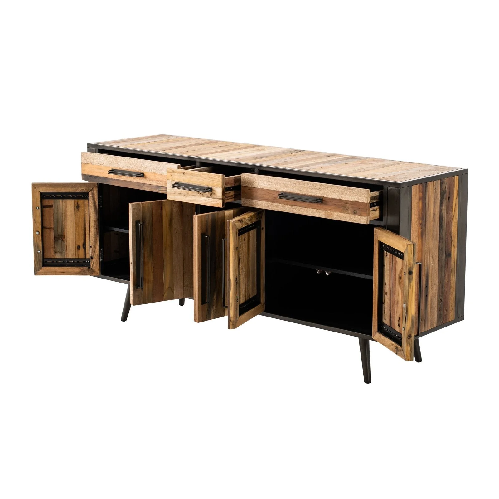 NovaSolo Nordic Buffet 5 Doors 3 Drawers Natural Boat Wood KK NO 19054 - Image 4