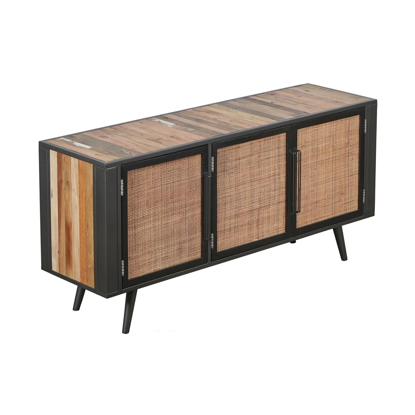 NovaSolo Nordic Rattan TV Dresser 3 Doors Natural Boat Wood BW RT 19052 - Image 2