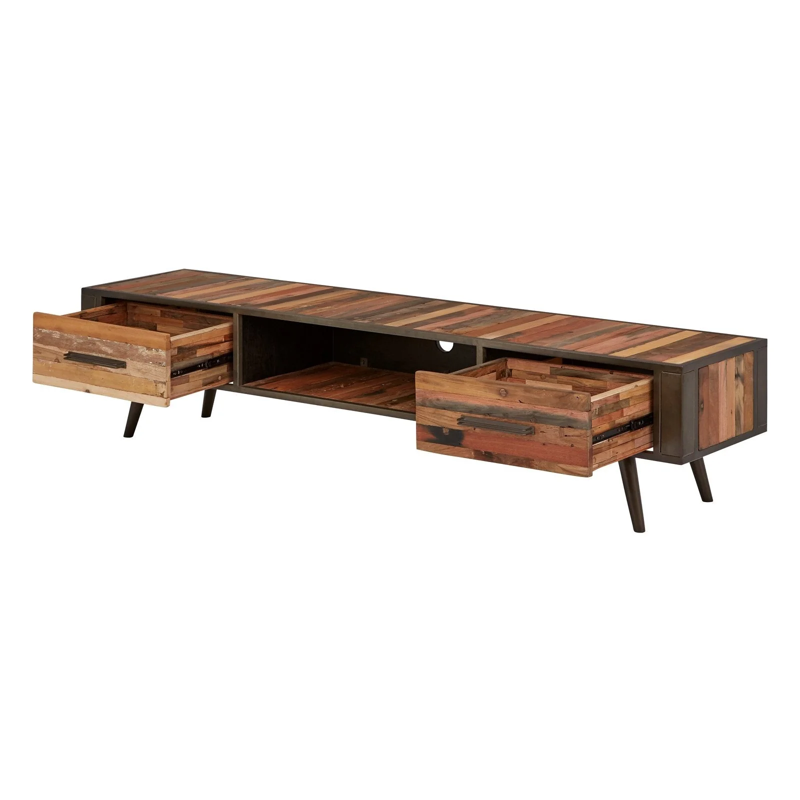 NovaSolo Nordic TV Dresser 2 Drawers Natural Boat Wood KK NO 20005 - Image 3