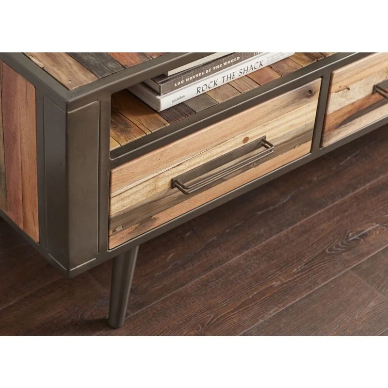NovaSolo Nordic TV Dresser 3 Drawers Natural Boat Wood KK NO 18005 - Image 10