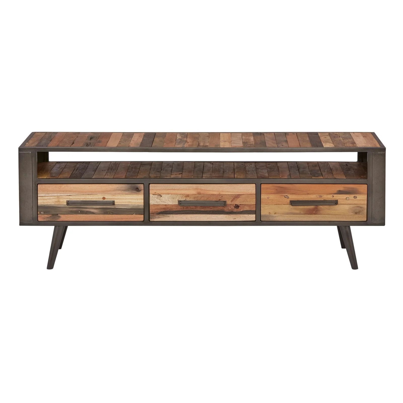 NovaSolo Nordic TV Dresser 3 Drawers Natural Boat Wood KK NO 18005 - Image 3