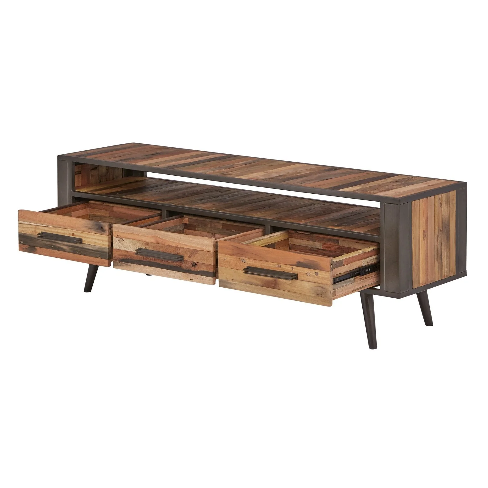 NovaSolo Nordic TV Dresser 3 Drawers Natural Boat Wood KK NO 18005 - Image 5