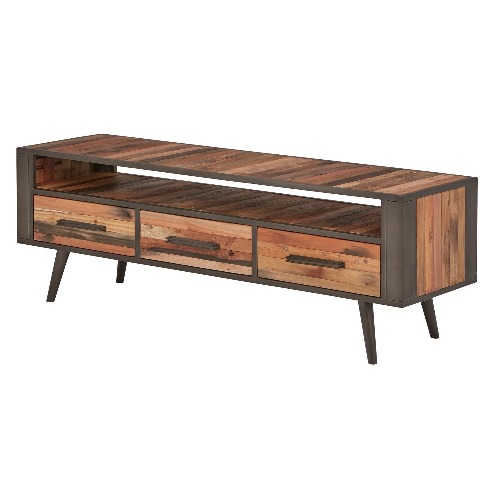 NovaSolo Nordic TV Dresser 3 Drawers Natural Boat Wood KK NO 18005 - Image 6