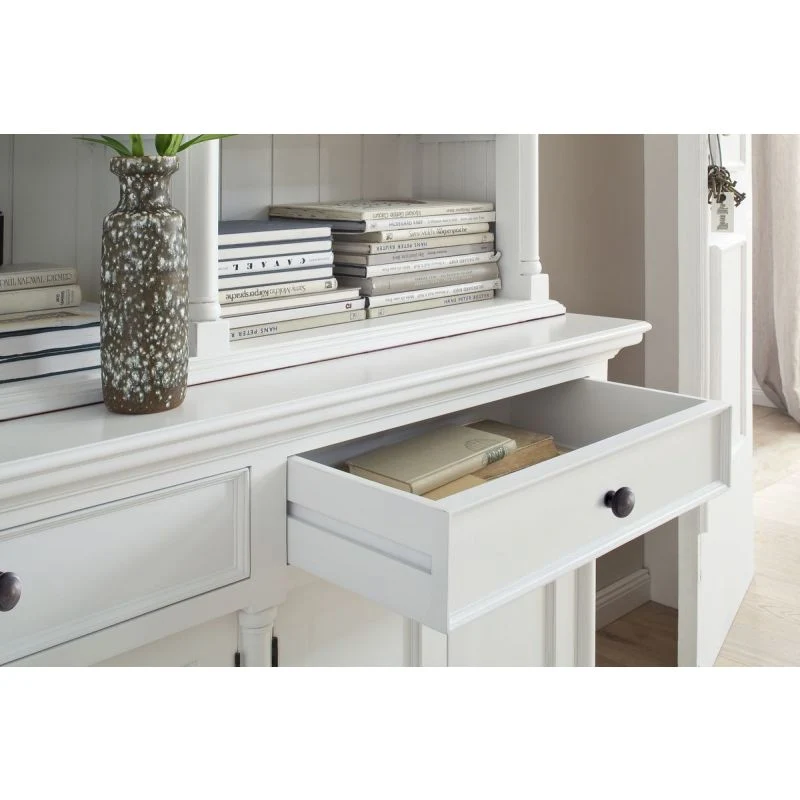 NovaSolo Provence Cabinet with Hutch White BCA595 - Image 11