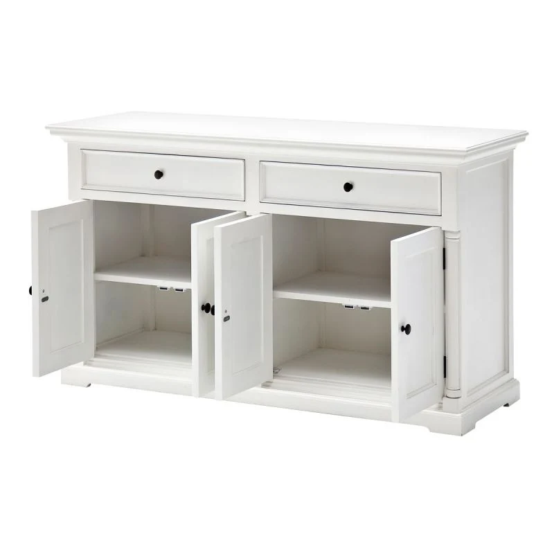 NovaSolo Provence Cabinet with Hutch White BCA595 - Image 7