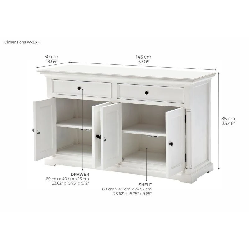 NovaSolo Provence Classic Buffet White B186 - Image 7