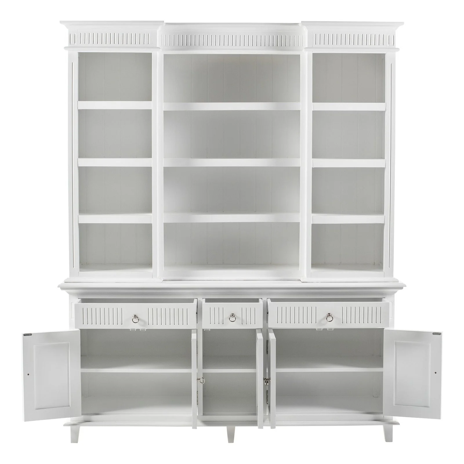 NovaSolo Skansen Kitchen Hutch Cabinet with 5 Doors 3 Drawers in Classic White BCA614 - Image 2