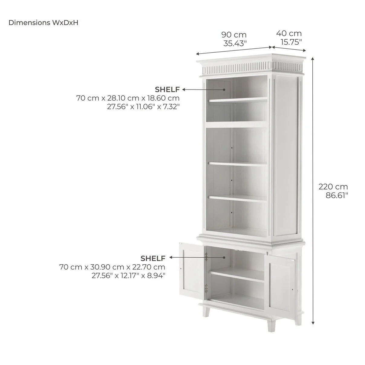 NovaSolo Skansen Single-Bay Hutch Unit in Classic White CA642 - Image 47