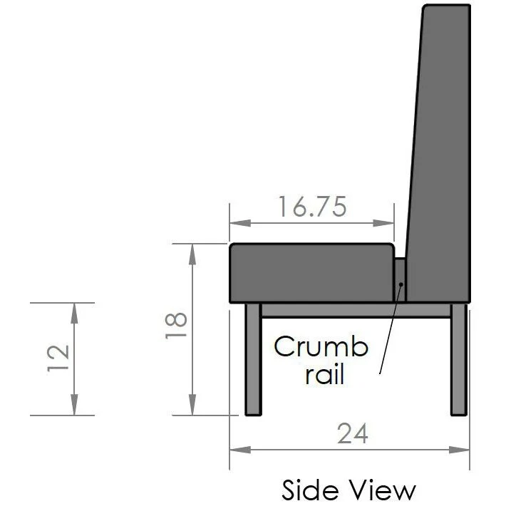 Oak Street Manufacturing Single 44" x 42" Pacific Indoor/Outdoor Vinyl/Upholstered Booth - Image 5