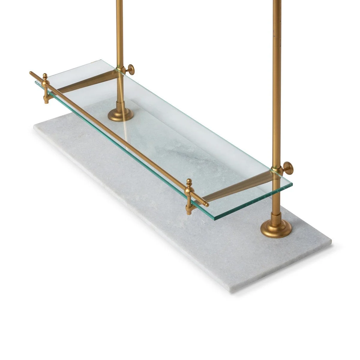 Park Hill Collection Southern Classic White Marble and Brass Bistro Rack EAW26057 - Image 6