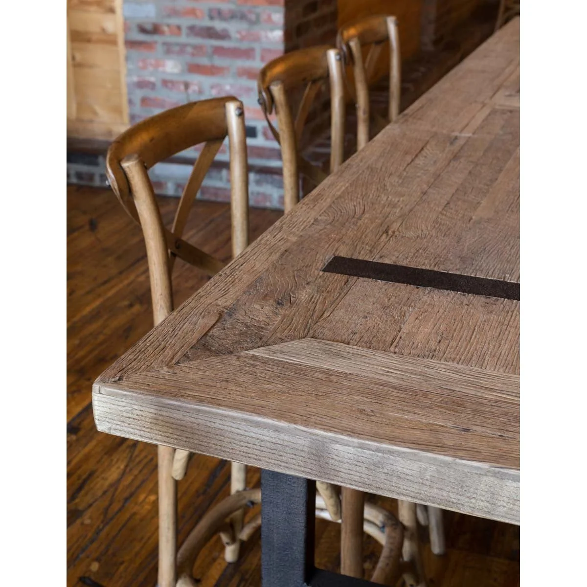 Park Hill Collection Urban Living Reclaimed Oak Gathering Table EFT81577 - Image 3