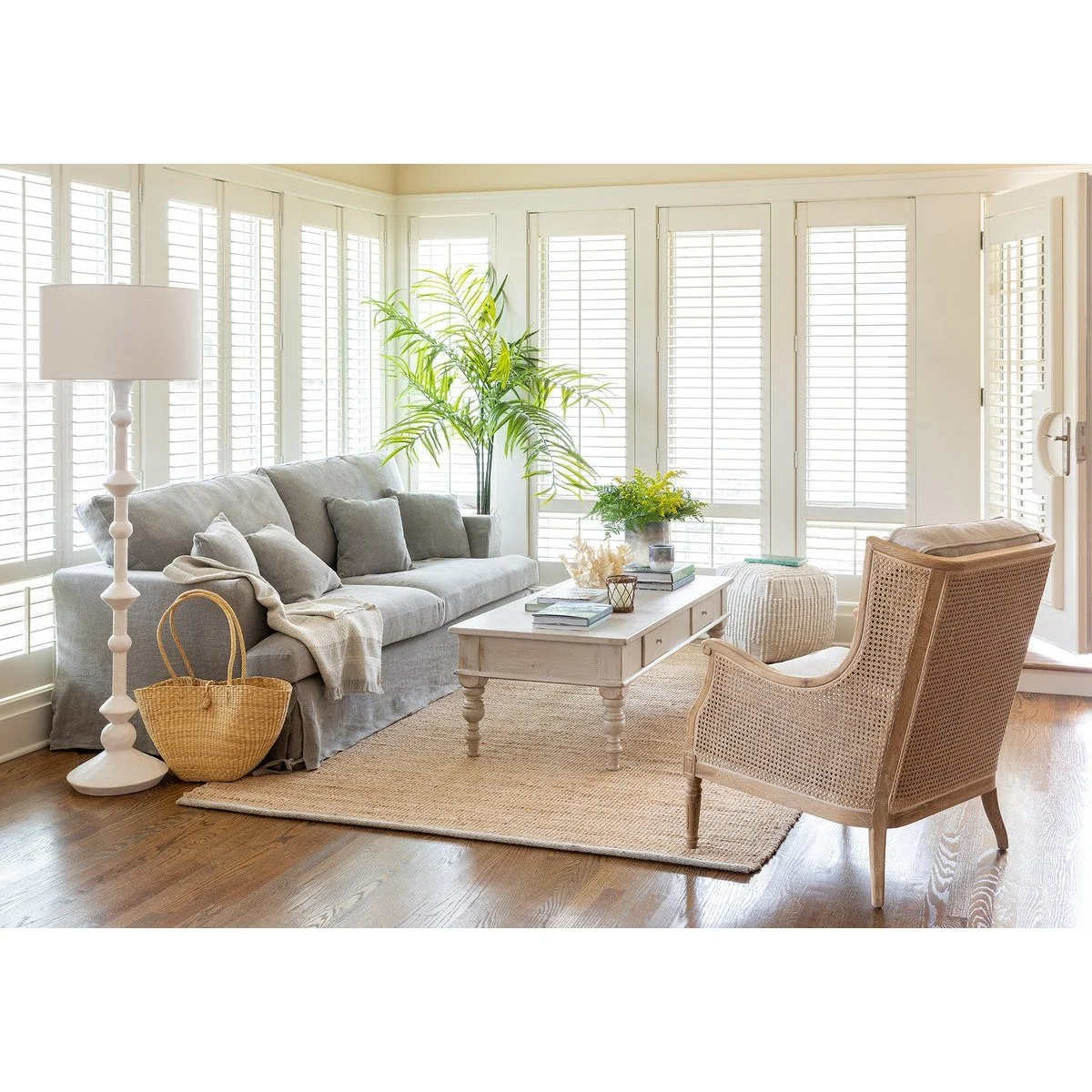 Park Hill Collections Coastal Cottage Monica Cane Back Wing Chair EFS20773 - Image 7