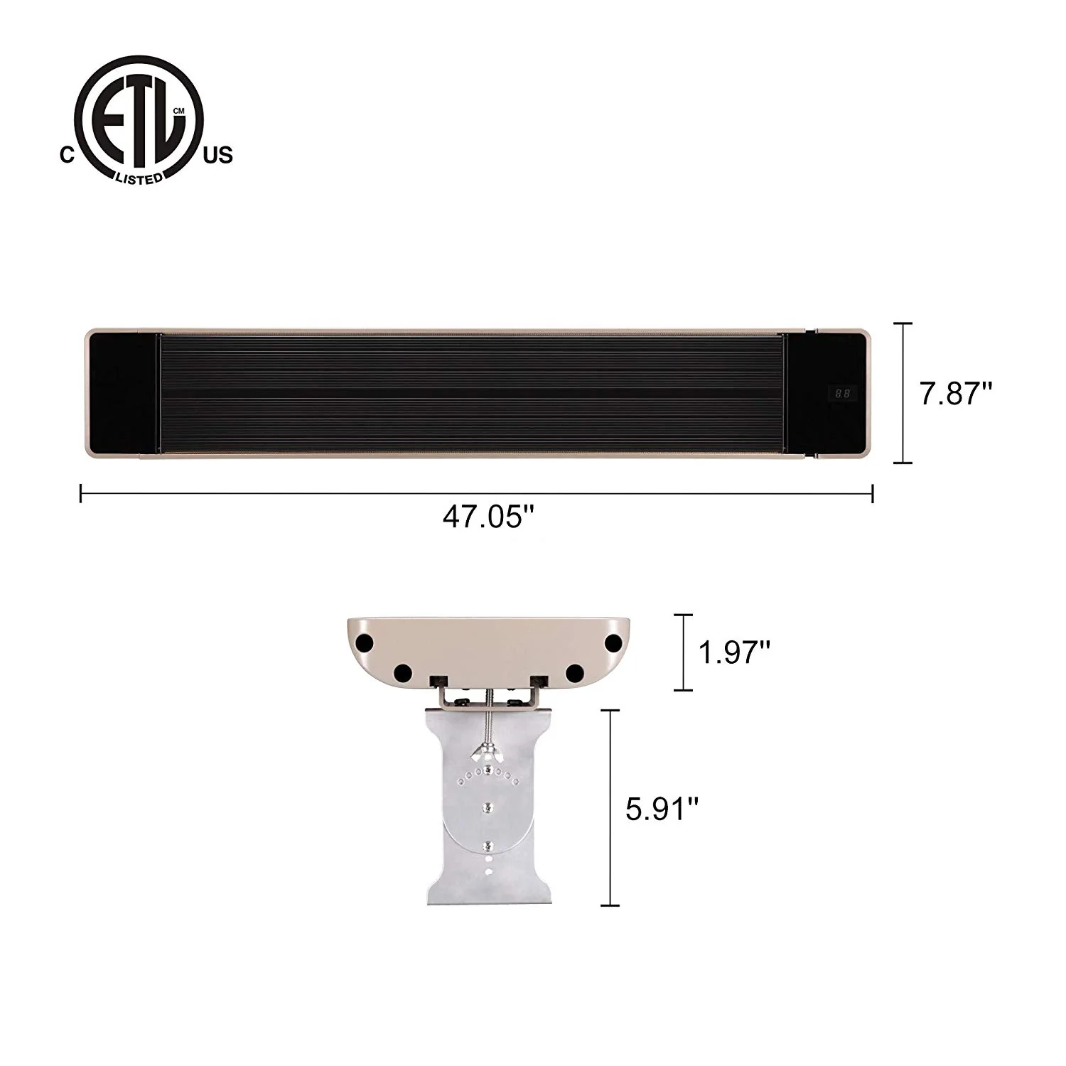 RADtec 47" Weather Resistant Zero Light Patio Heater X15-IR-RAD-HET - Image 5
