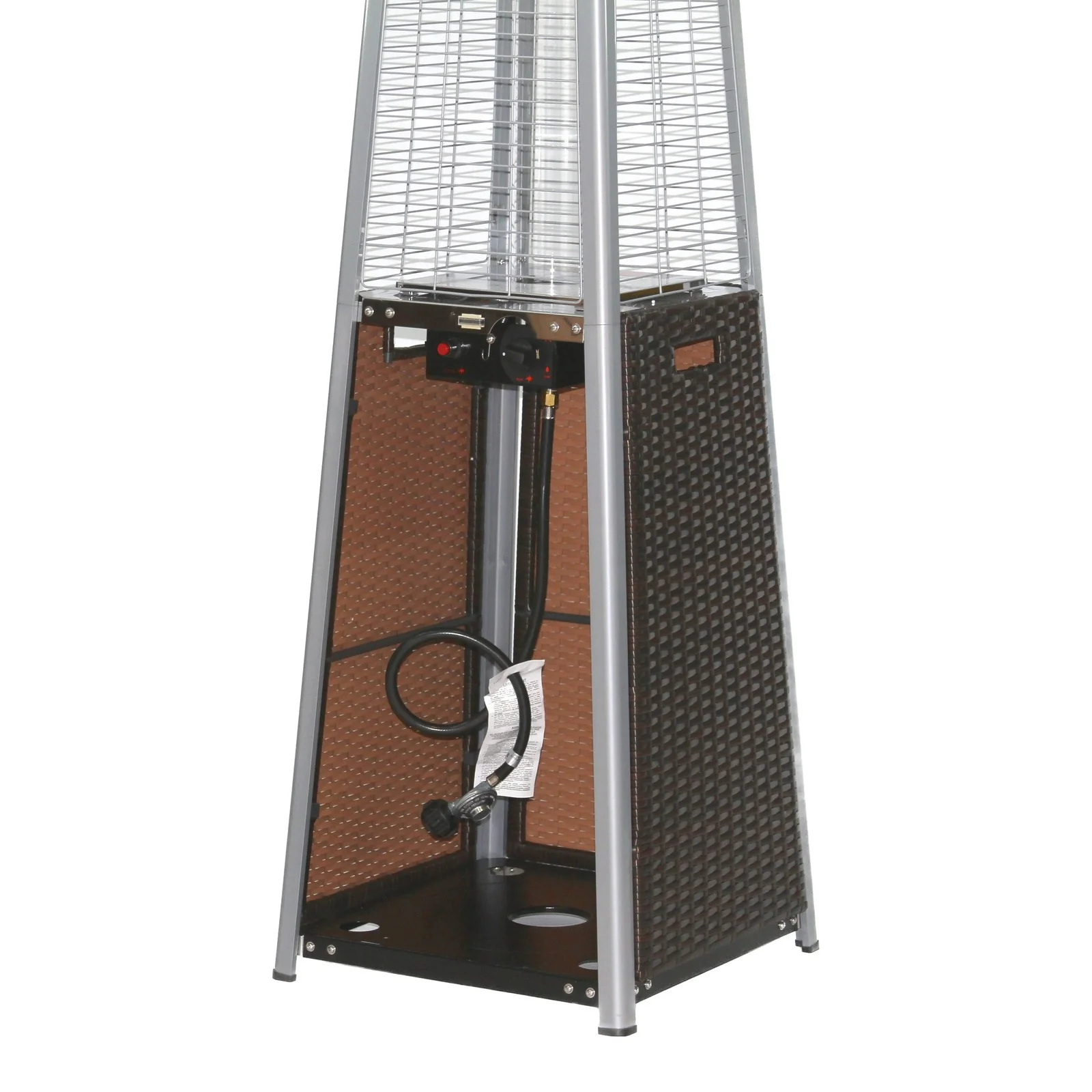 RADtec 89" Tower Flame Propane Patio Heater - Dark Brown Wicker - Image 7