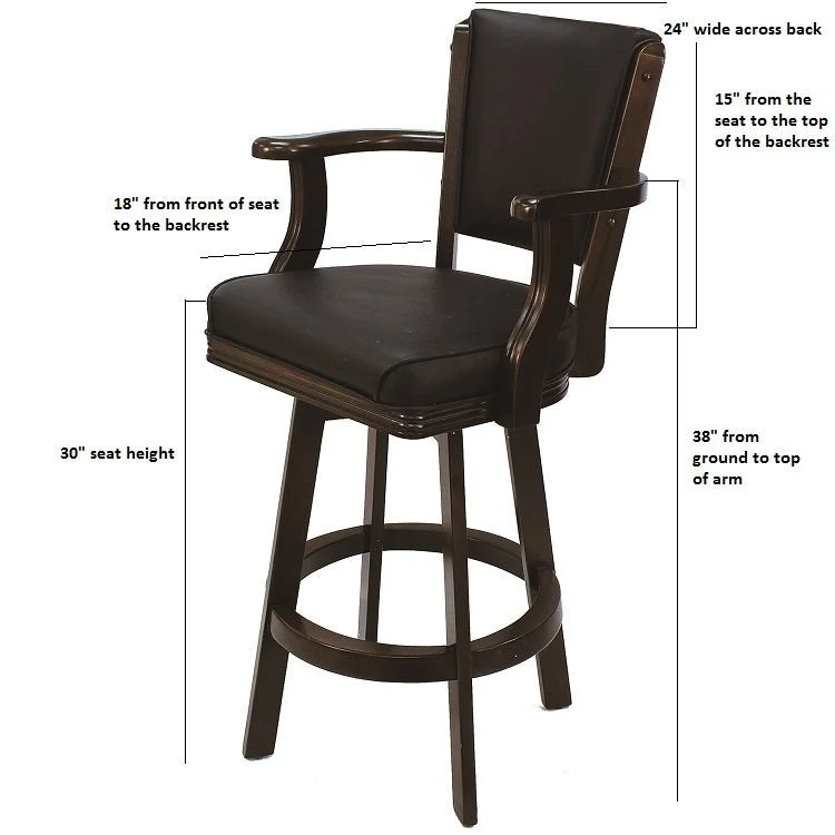 RAM Game Room Swivel Bar Stools With Arms - Image 7