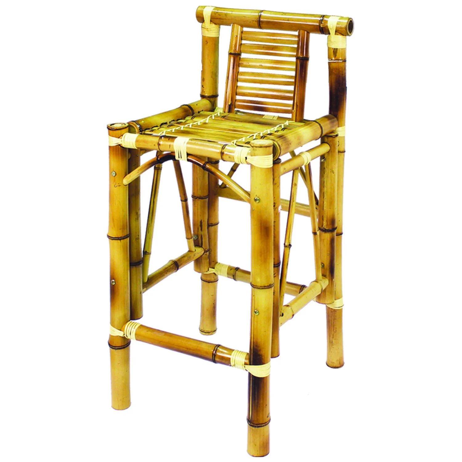 RAM Game Room Set of Two Bamboo Tiki Bar Stools