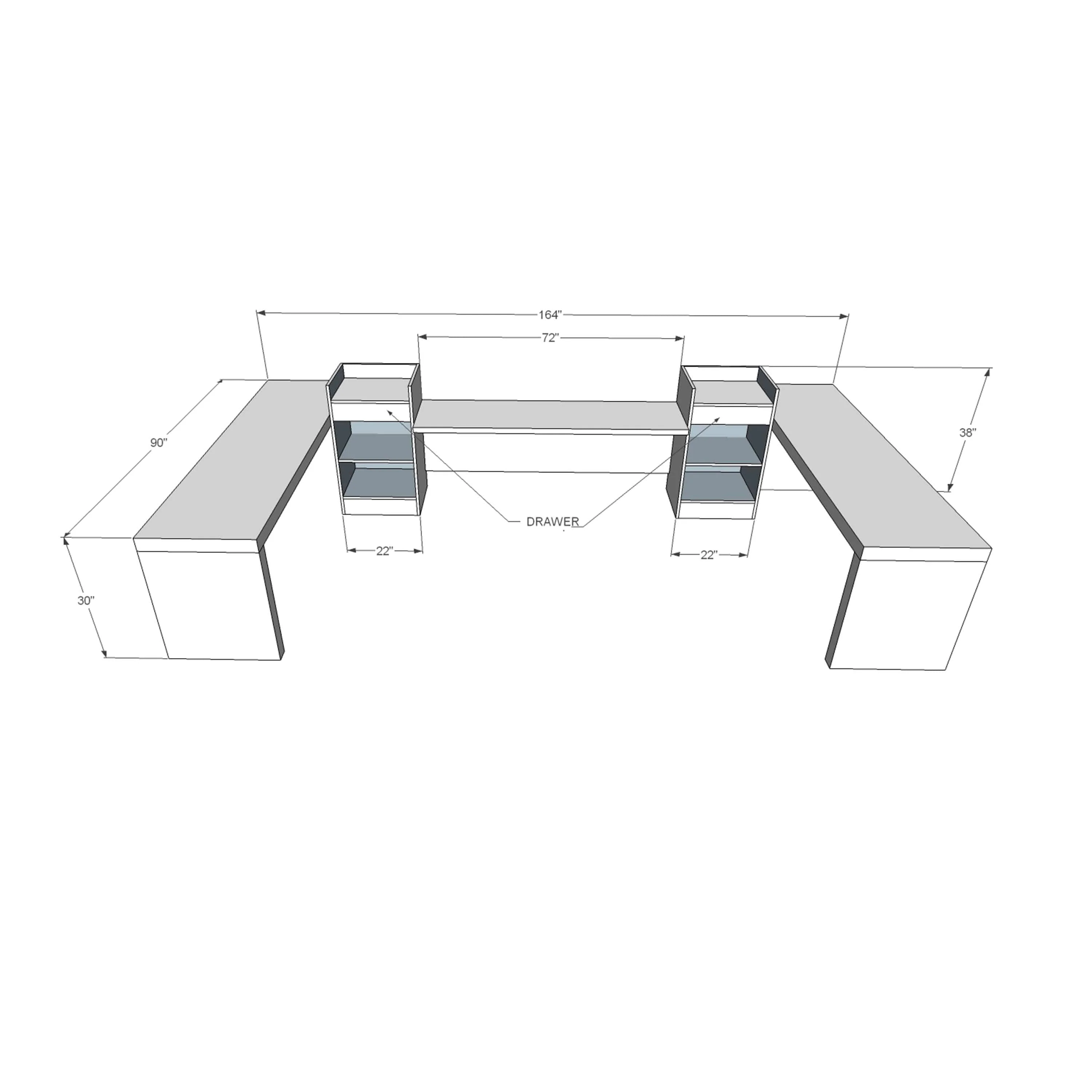 Reception Counter Solutions Alpha Deluxe Reception Desk Workstation - Image 4